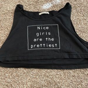 Black crop top- one size fits all